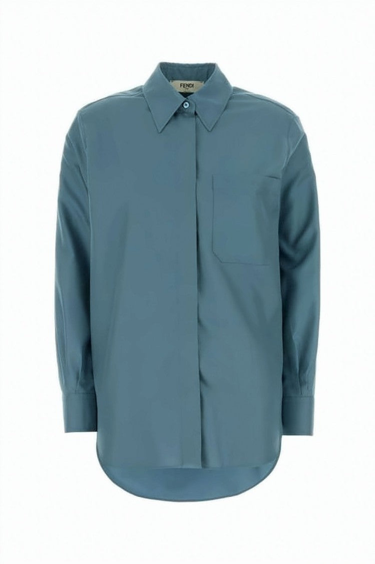Fendi Silk Shirt With Classic Collar