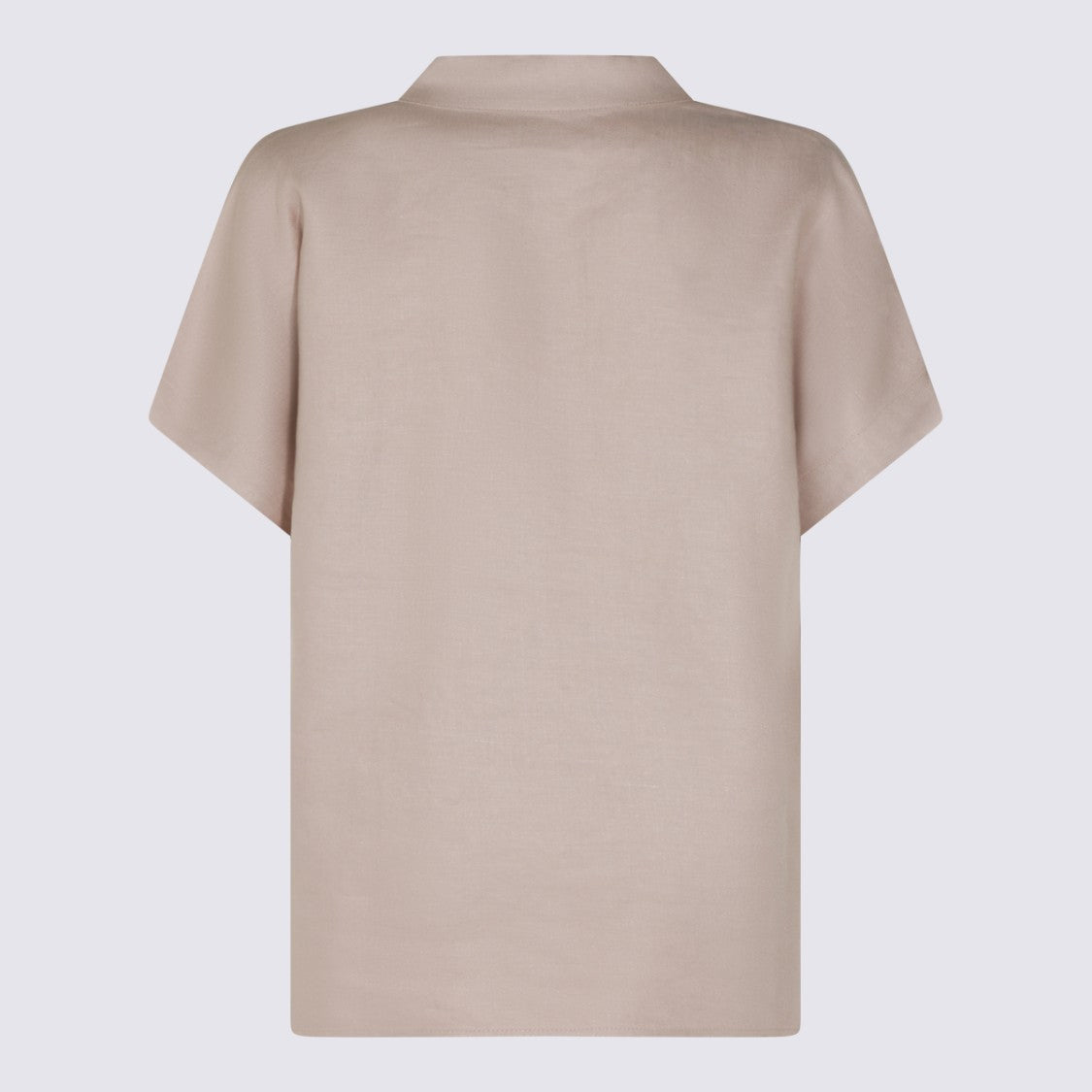 Nine In The Morning Relaxed Fit Short-Sleeved Top With Stand Collar And V-Neckline