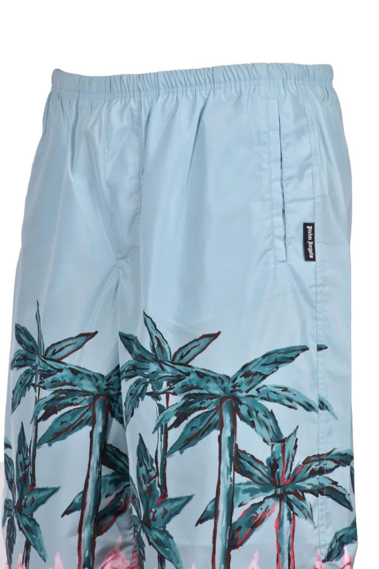 Palm Angels Nylon Shorts - Aqua Green