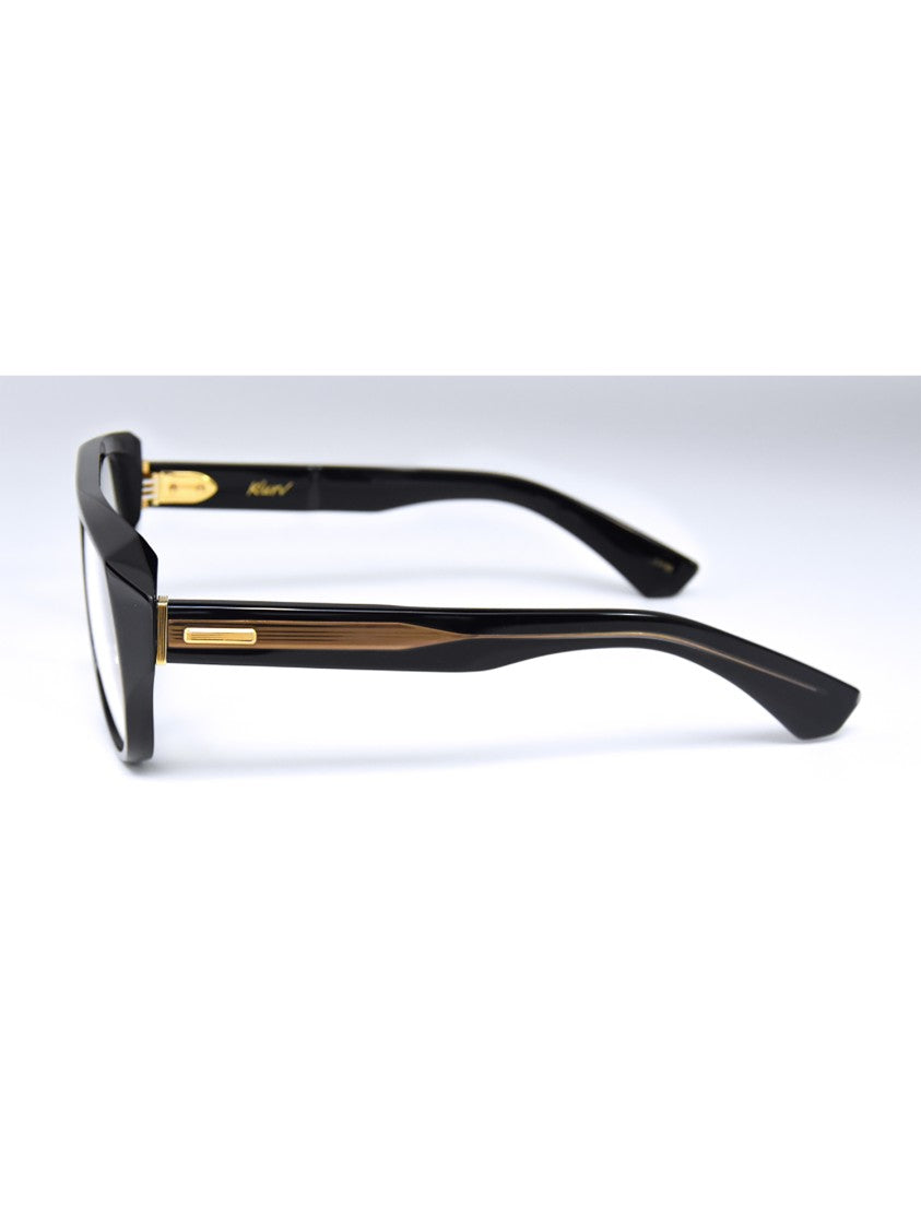 Kiurv Bold Geometric Black Acetate Optical Frames
