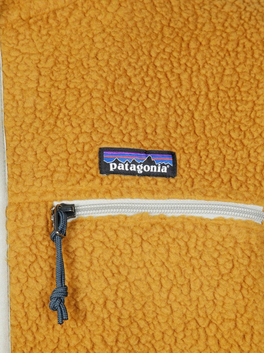Patagonia Mustard Retro Pile Textured Zippered Fleece Jacket