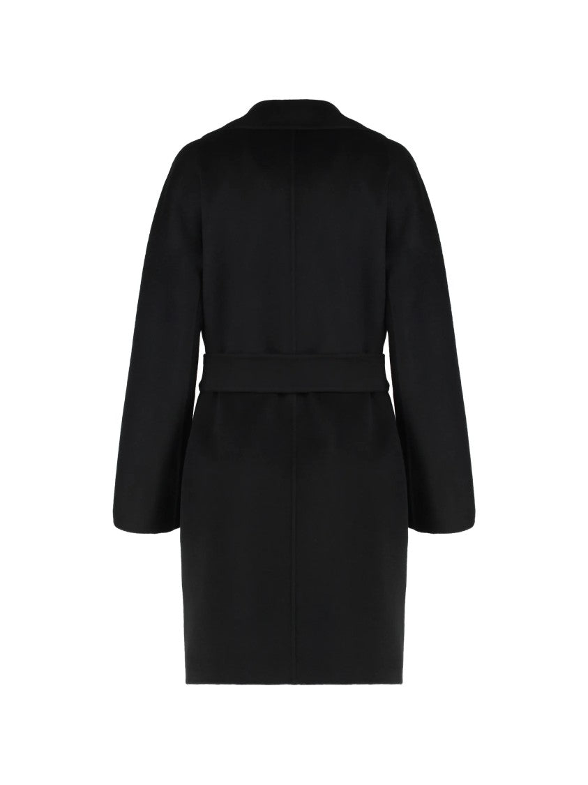 Max Mara Black Tenore Wrap Tailored Coat