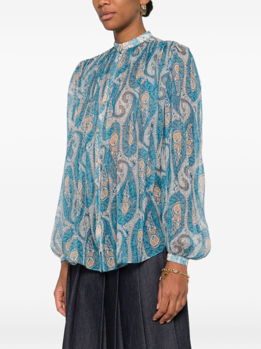Etro Light Blue Silk Shirt