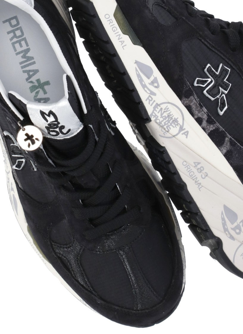 Premiata Black White Mased 8114 Suede Sneakers
