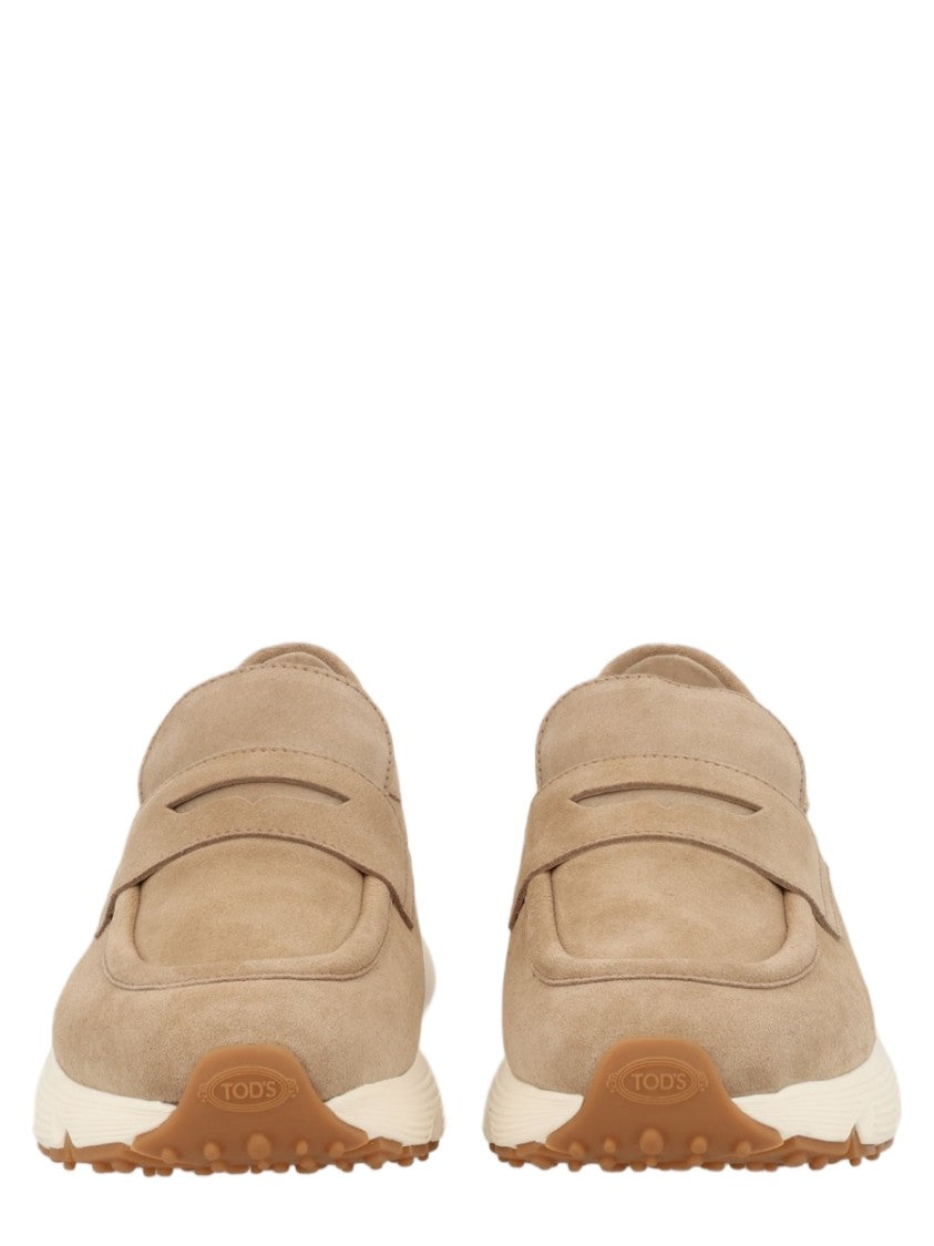 Tod's Sporty Rubber Sole Suede Moccasins