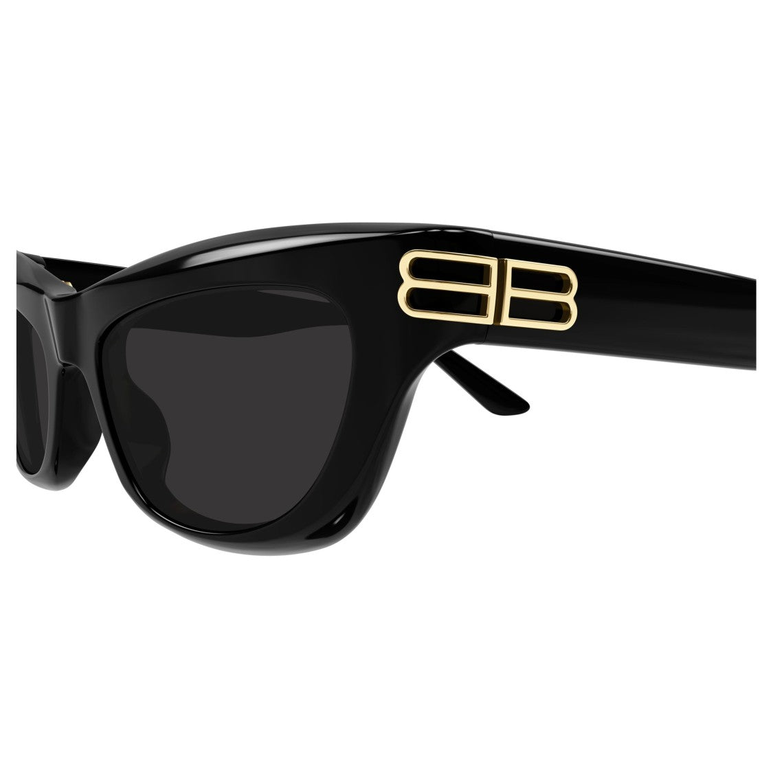 Balenciaga Bb0430s Glossy Black Acetate Rectangular Sunglasses