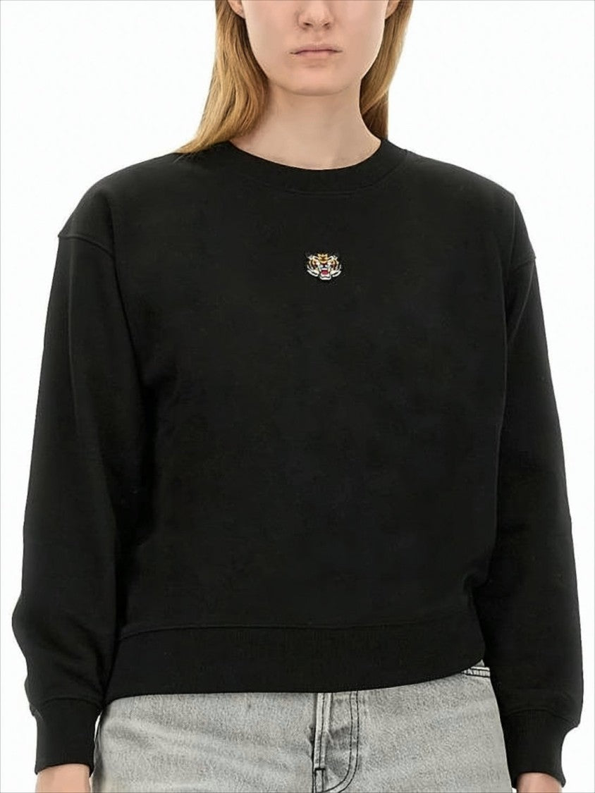 Kenzo Relaxed Fit Black Long-Sleeve Top With Embroidered Detail