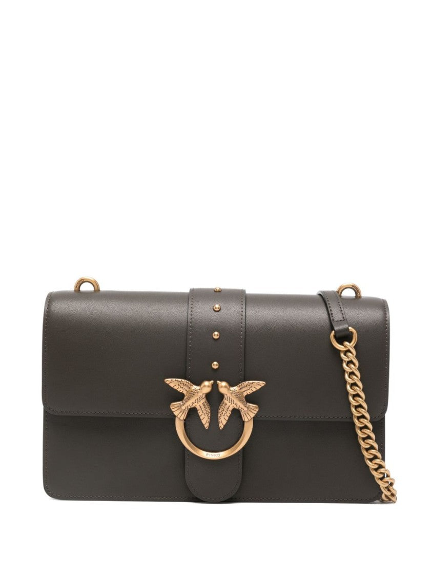 Pinko Rectangular Structured Bag With Signature Bird Clasp