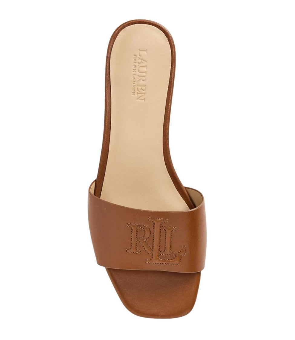 Lauren Ralph Lauren Everley Slide Sandals – Brown Leather