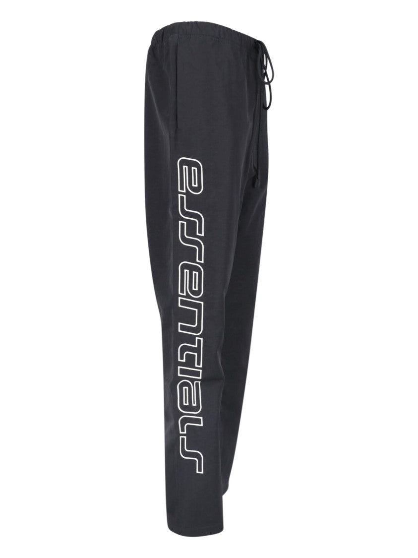 Fear Of God Essentials Black Relaxed Straight Leg Logo Trousers