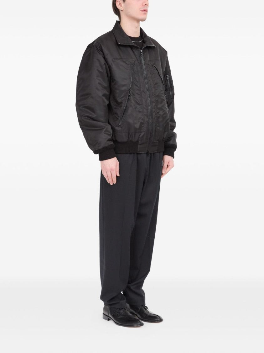 Mm6 By Maison Margiela Black Polyamide Utility Jacket With Modern Silhouette