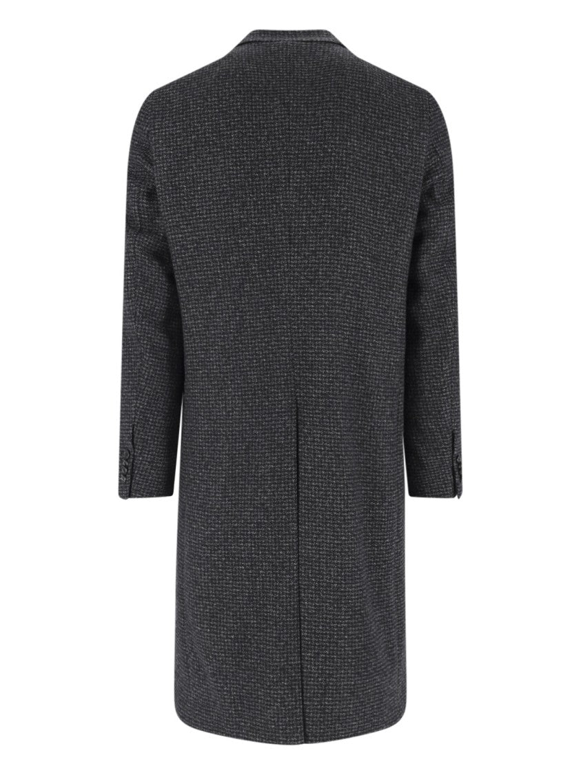 Caruso Grey Cashmere Double-Breasted Coat