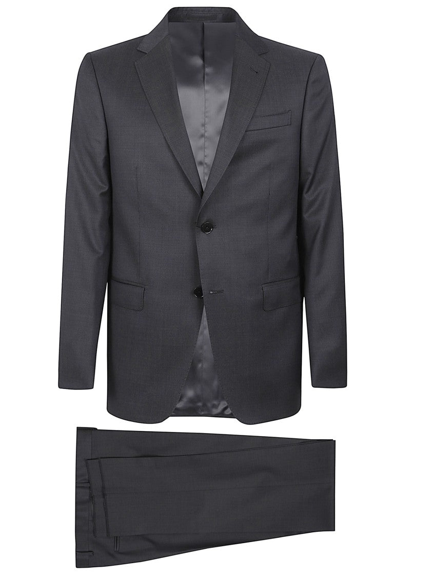 Zegna Tailored Black Two-Piece Suit With Notched Lapel