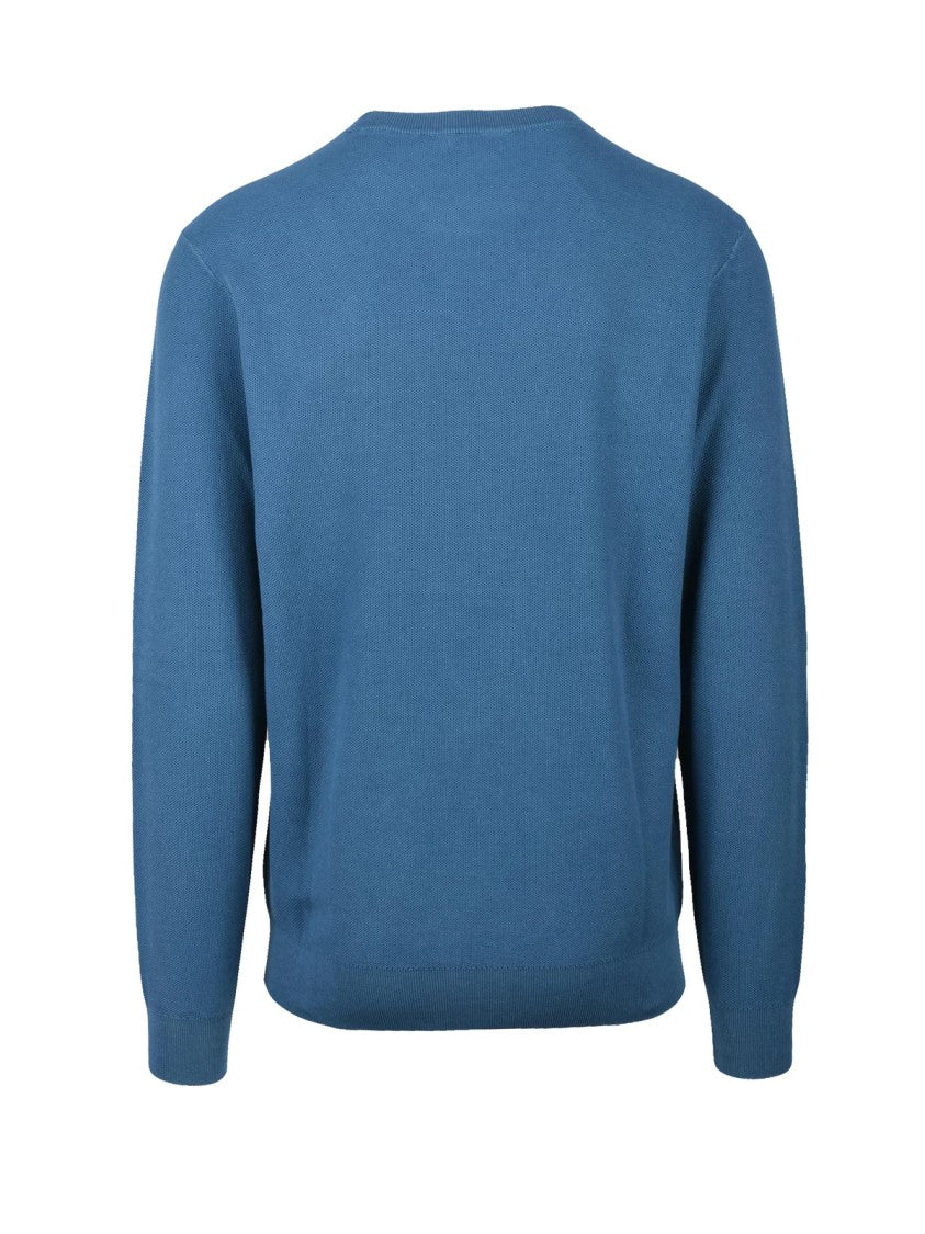 Sun68 Blue Crewneck Cotton Sweater