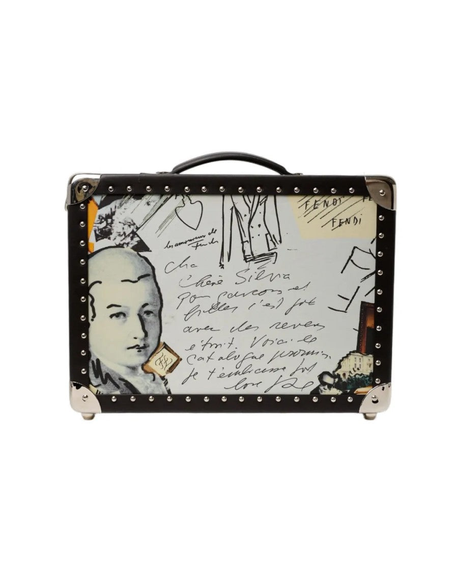 Fendi Newspaper Ff Hard Shell Bag In Black