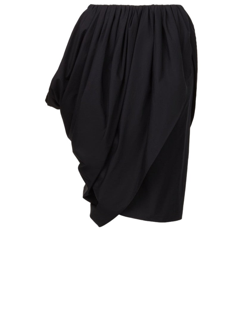 Chloé Cotton Poplin Wrap Skirt With Draped Design And Asymmetrical Hem