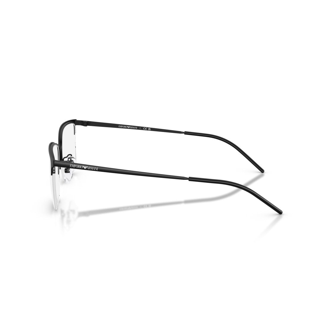 Emporio Armani 0Ea1179d Semi-Rimless Black Metal Eyeglasses With Adjustable Nose Pads