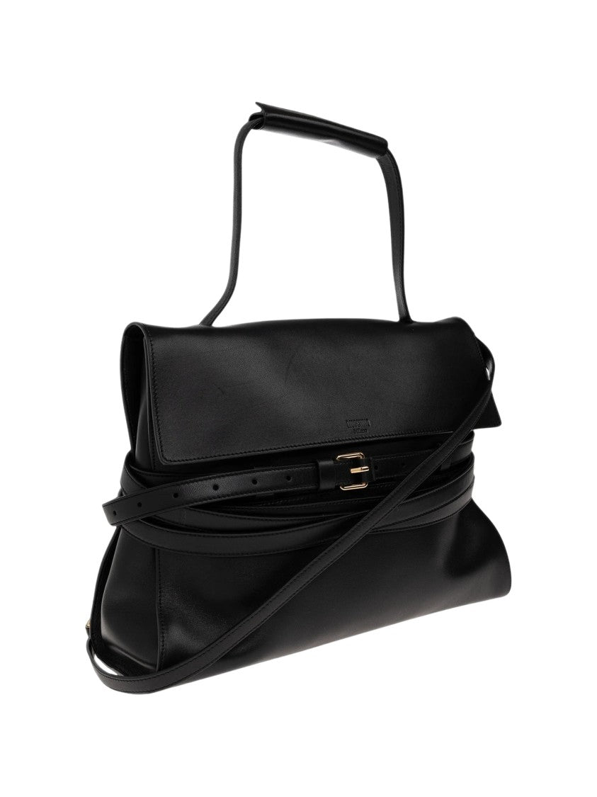 Moschino Nappa Leather Belted Shoulder Bag