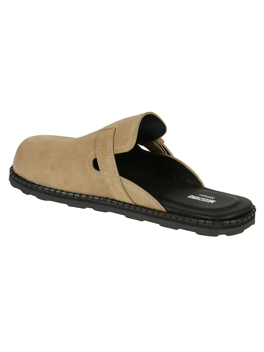 Moschino Calf Leather Rounded Toe Sandals