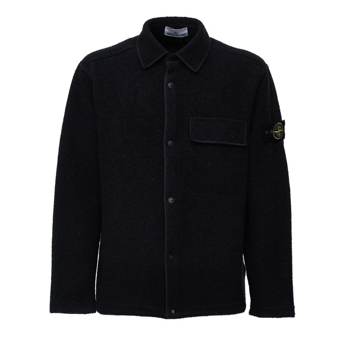Stone Island Black Chest Pocket Snap Button Shirt