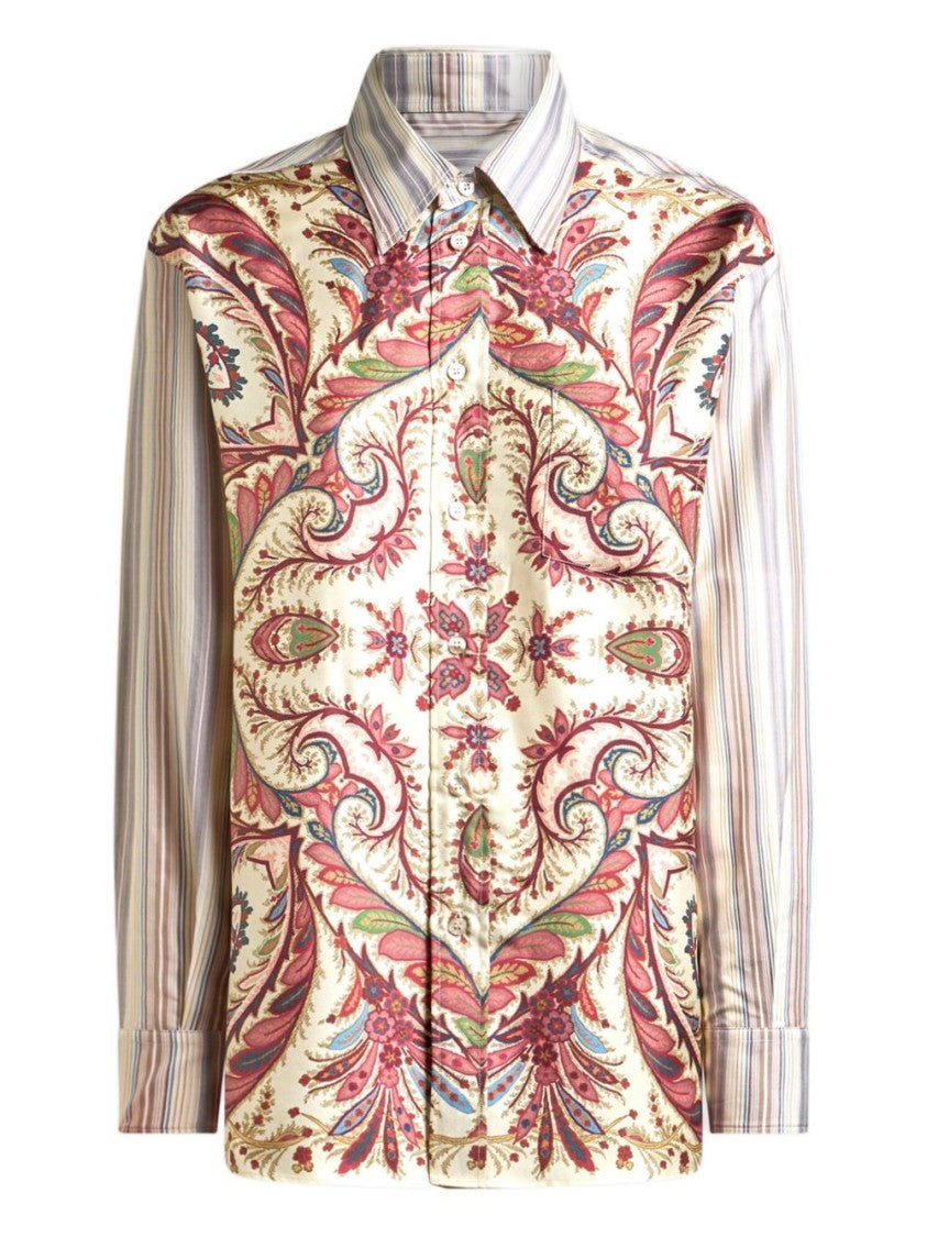 Etro Multicolored Paisley And Floral Pattern Shirt