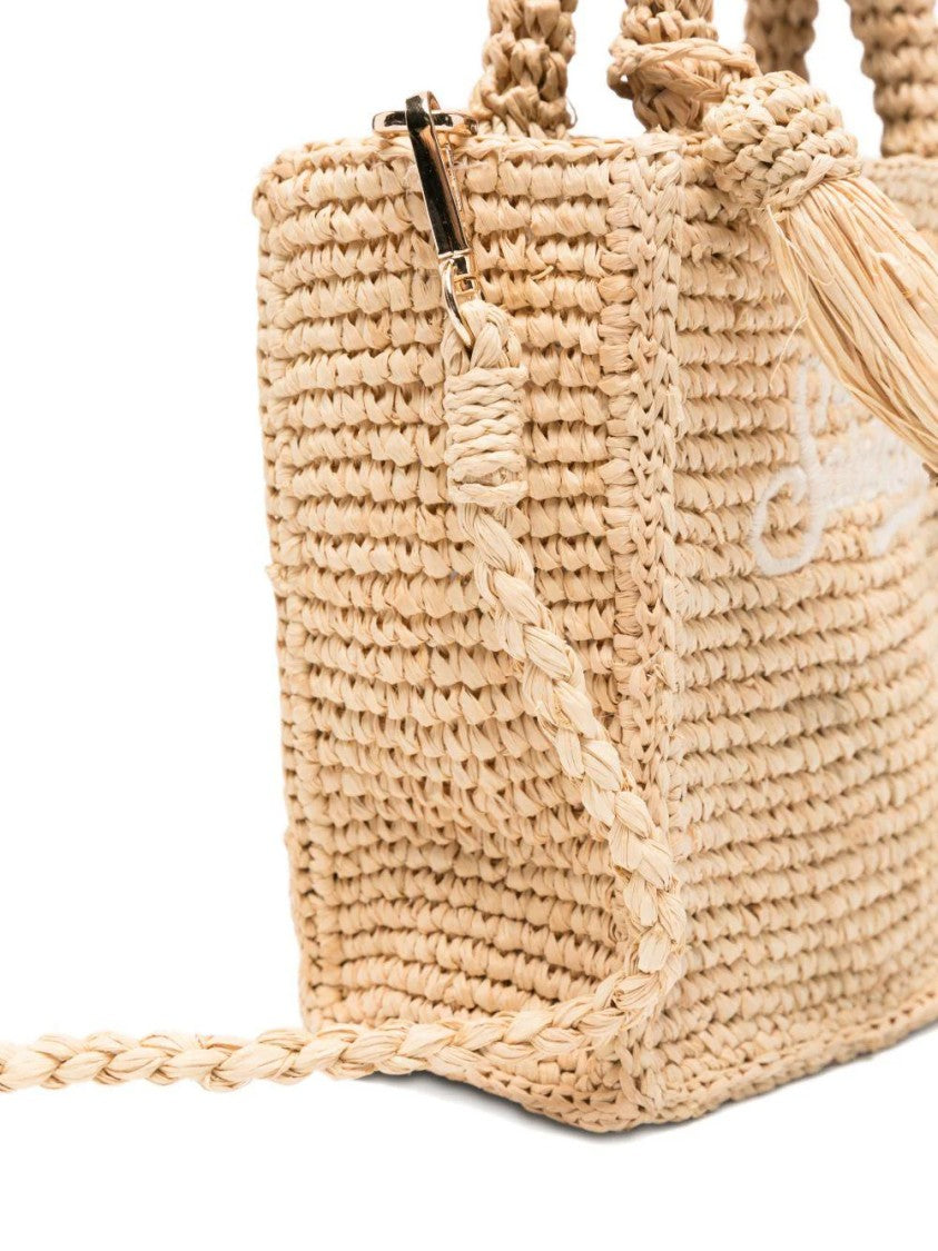Mc2 Saint Barth Woven Handbag With Rectangular Shape And Braided Design