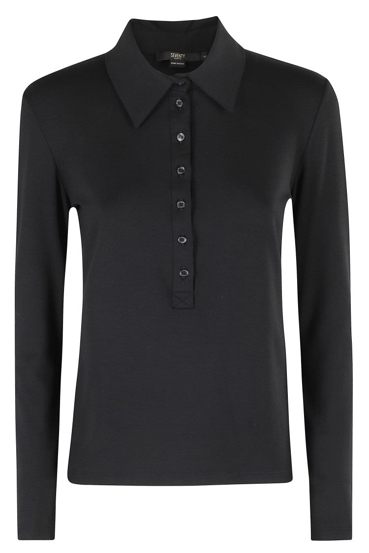 Seventy Long Sleeve Polo Shirt In Stretch Modal