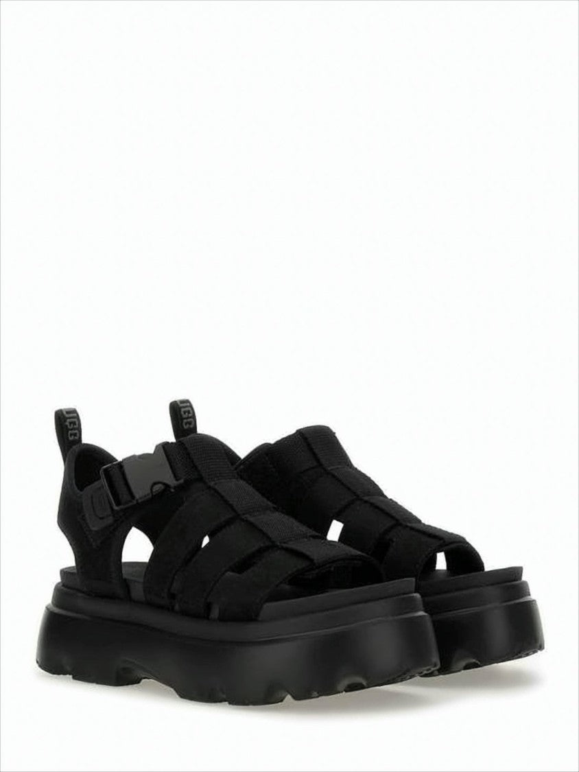Ugg Nubuck Leather Sandals With Rugged Platform Sole