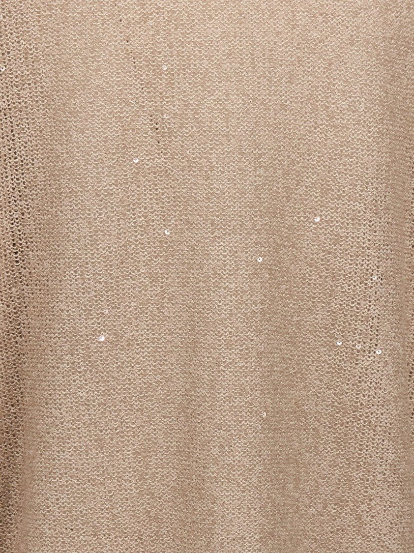 Brunello Cucinelli Sequin-Embellished Crewneck Sweater In Wool Cashmere