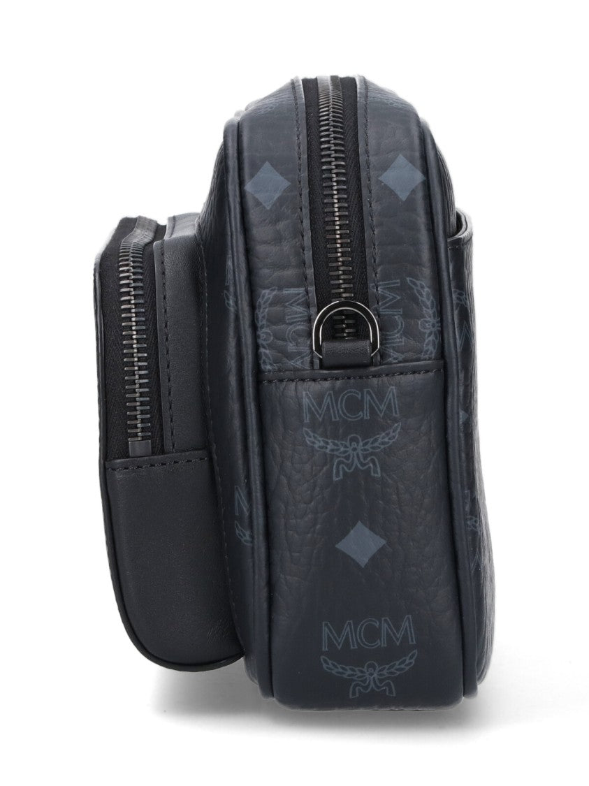 Mcm “Aren” Monogram Shoulder Bag – Black