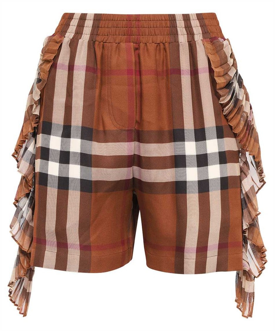 Burberry Classic Check Trousers With Pleated Ruffle Details