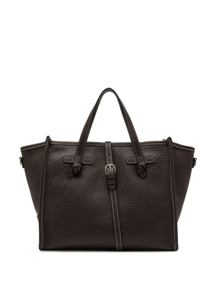 Gianni Chiarini Structured Brown Calf Leather Shopper Bag