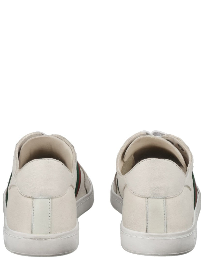 Gucci Stretch Leather Effect Off-White Sneakers