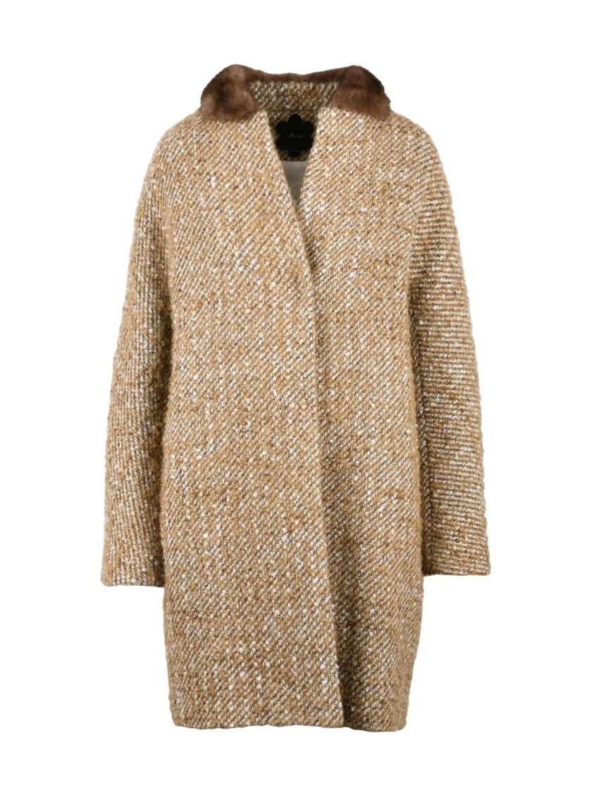 Mouche Beige Virgin Wool Acrylic Polyester Polyamide Coat