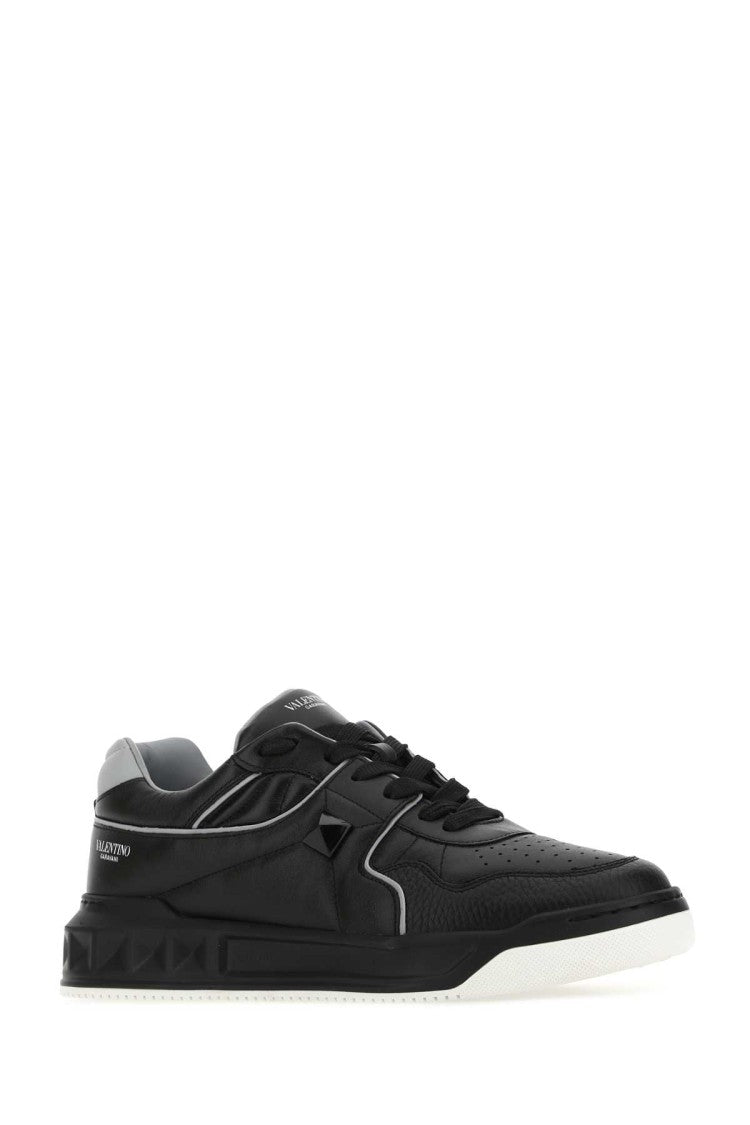 Valentino Garavani Black Nappa Leather One Stud Sneakers