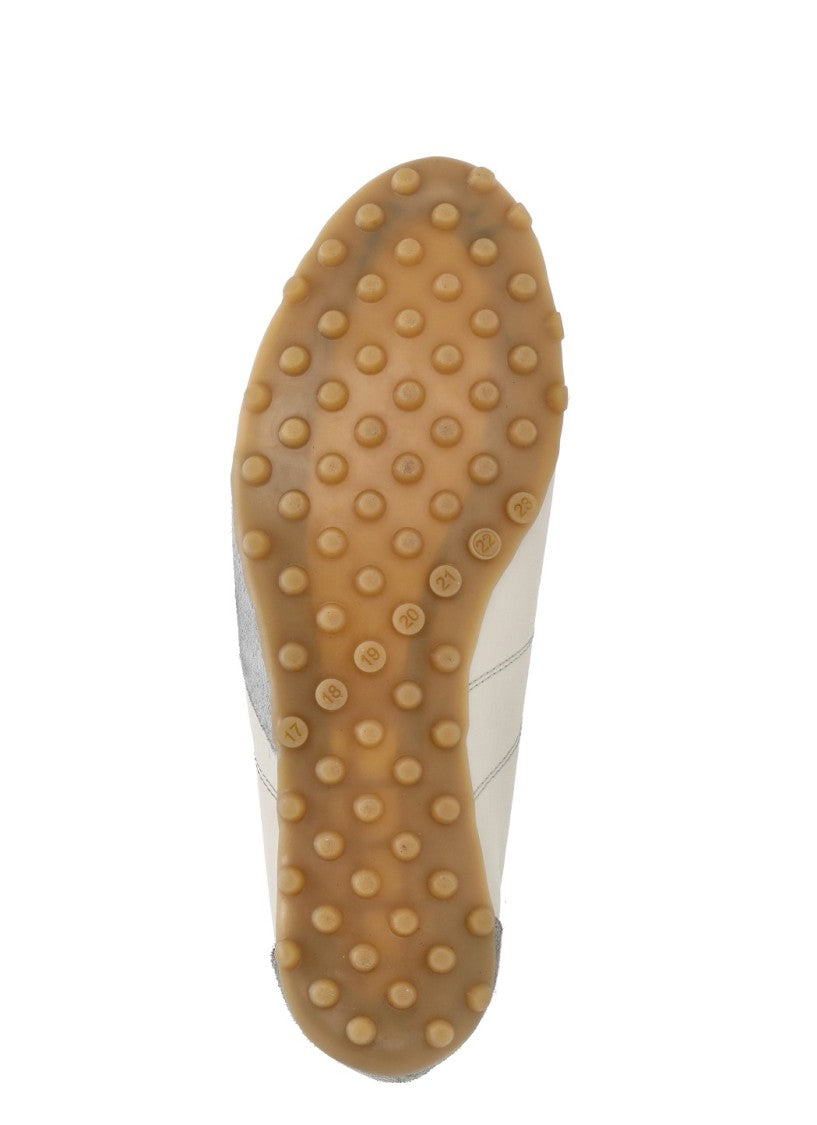 Maison Margiela Ivory Leather Suede-Blend Sneakers