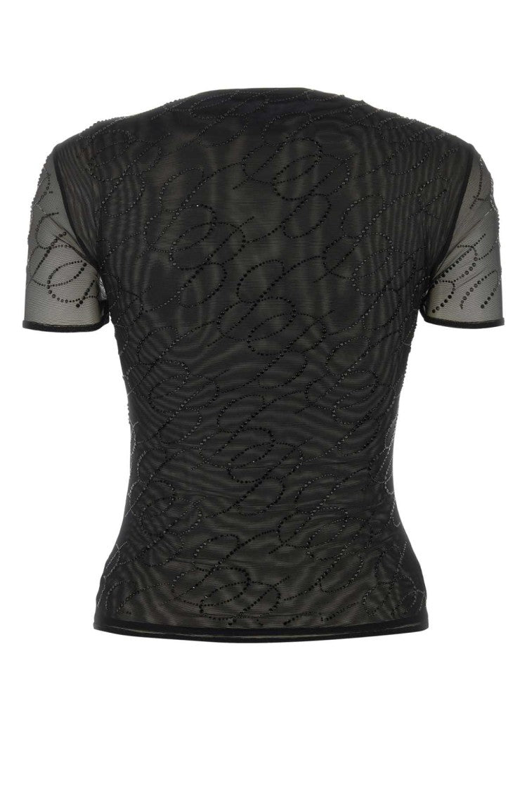 Blumarine Embellished Stretch Nylon T-Shirt