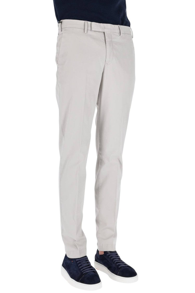 Pt Torino Tailored Cotton Trousers With Délavé Effect And Versatile Design
