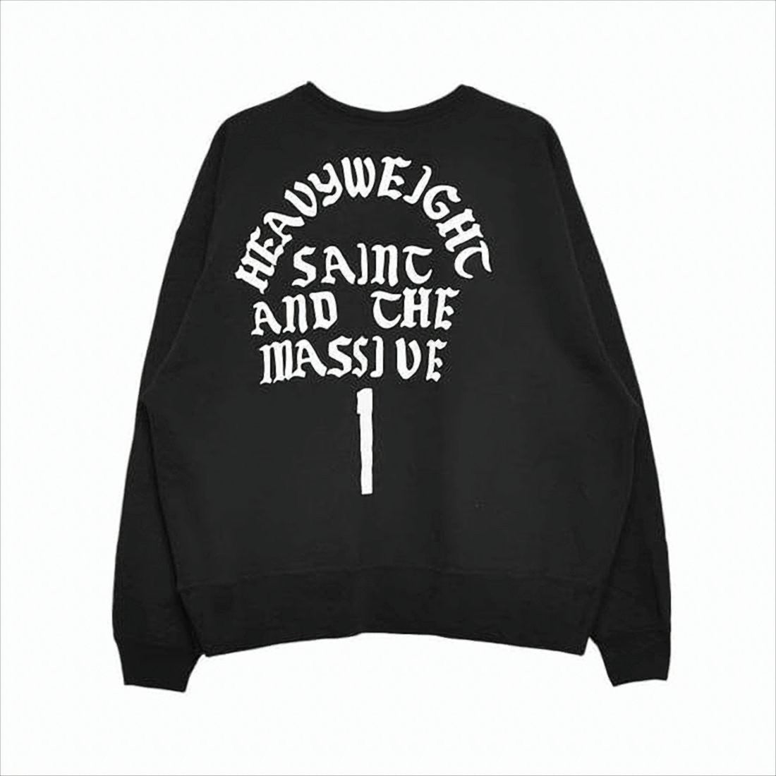 Saint Mxxxxxx Long-Sleeved Black Graphic T-Shirt With Gothic Typography
