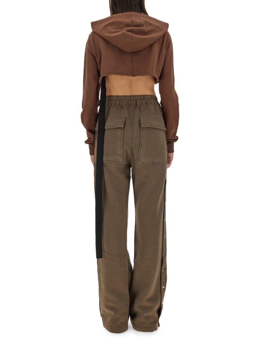 Drkshdw By Rick Owens Relaxed Brown Cropped Sweatshirt