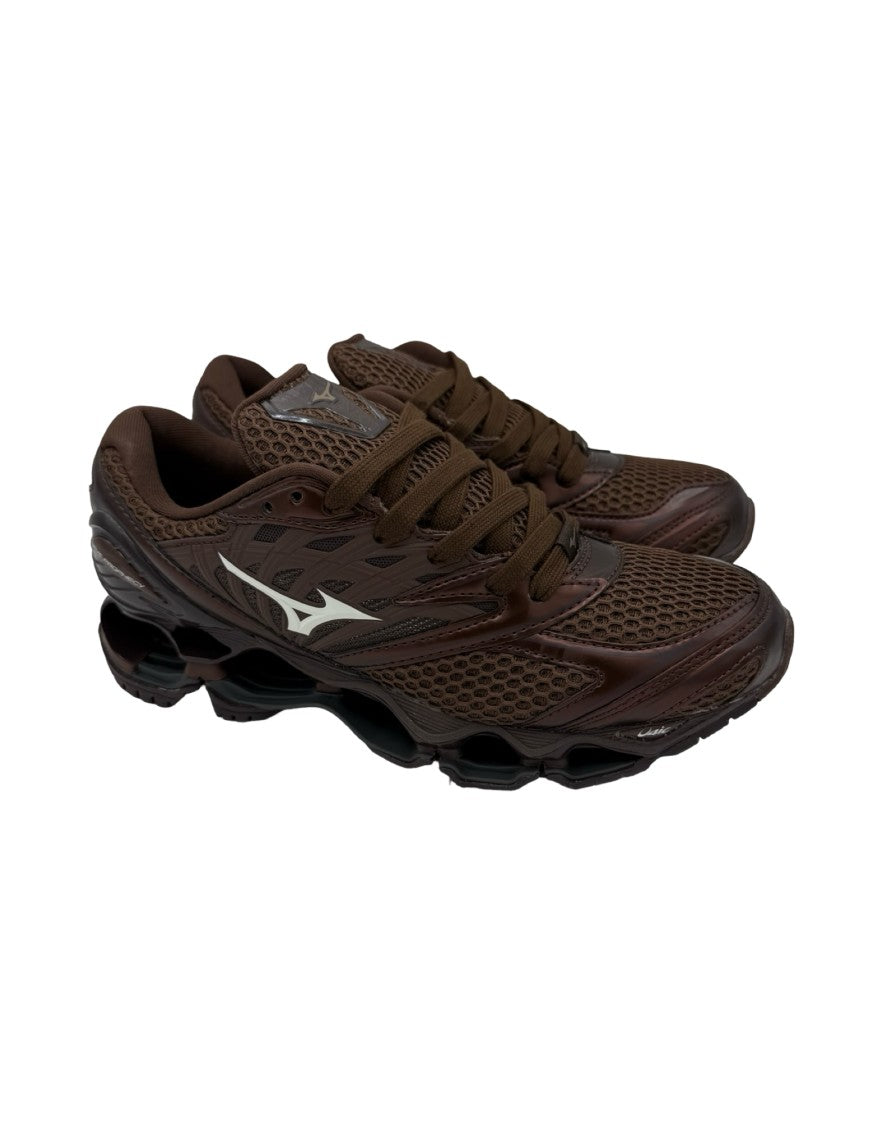 Mizuno Dark Brown Mesh Sneakers With Supportive Overlays