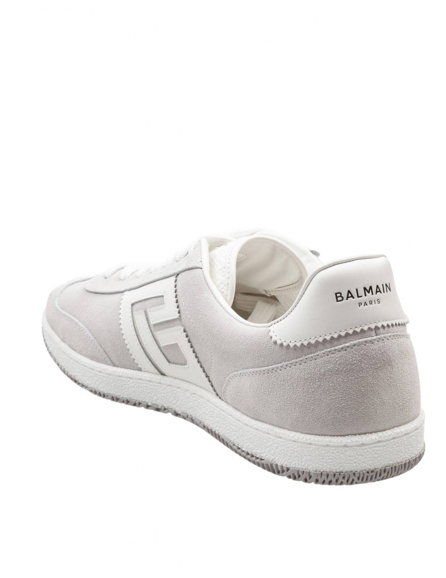 Balmain Swan Sneakers In White Suede