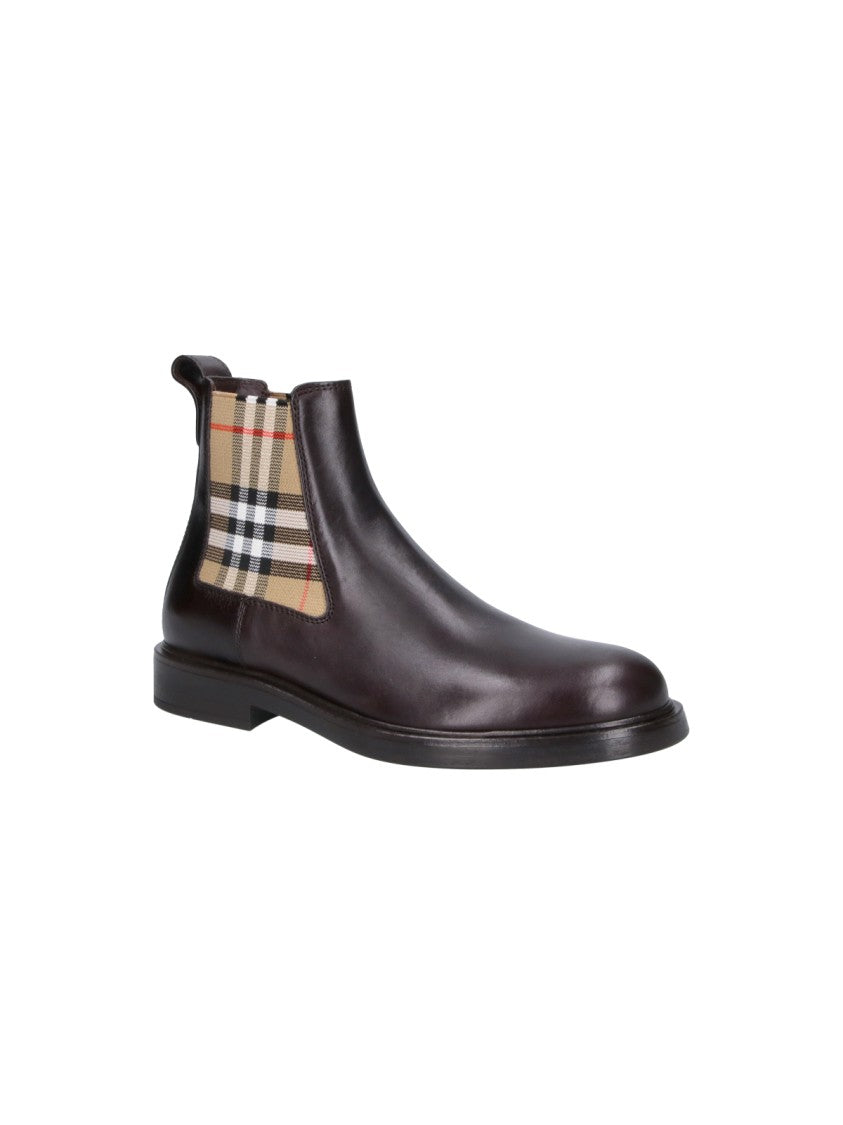 Burberry Brown Calf Leather Pembroke Boots