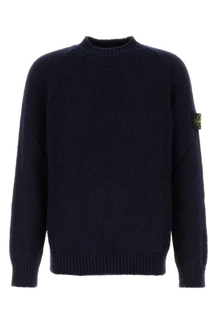 Stone Island Midnight Blue Wool Blend Sweater