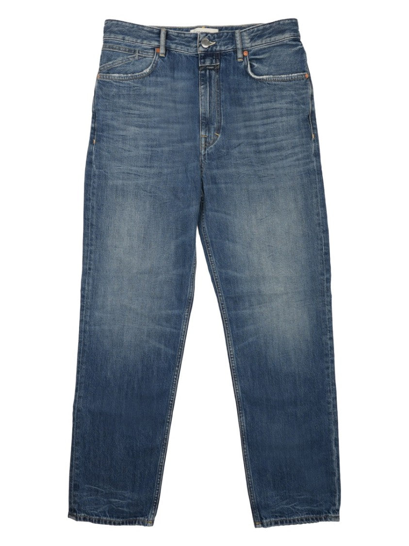 Closed Classic Medium Blue Denim Jeans With Five-Pocket Design