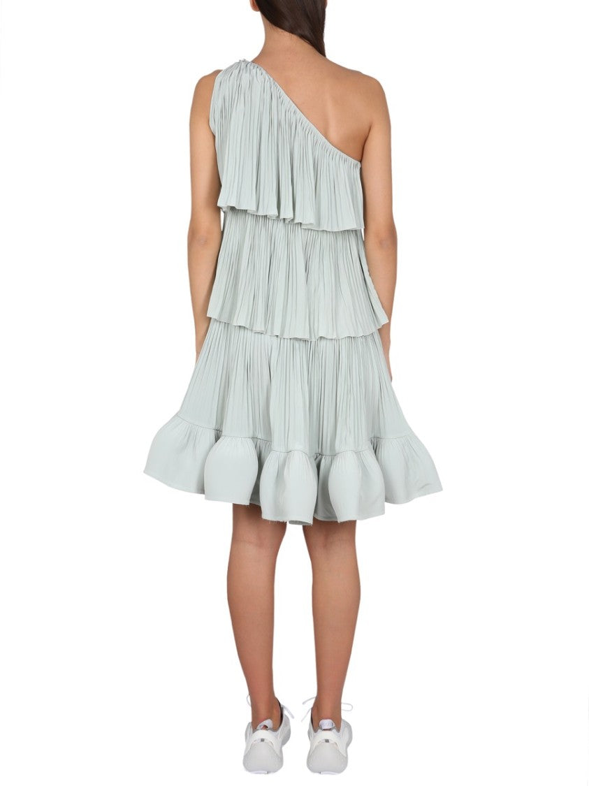 Lanvin Asymmetrical One-Shoulder Dress With Jewel Buckle