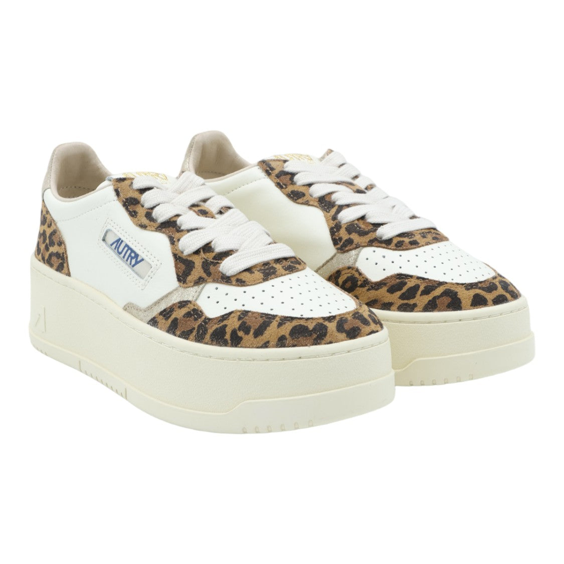 Autry Chunky Sole Sneakers With Leopard Print Accents