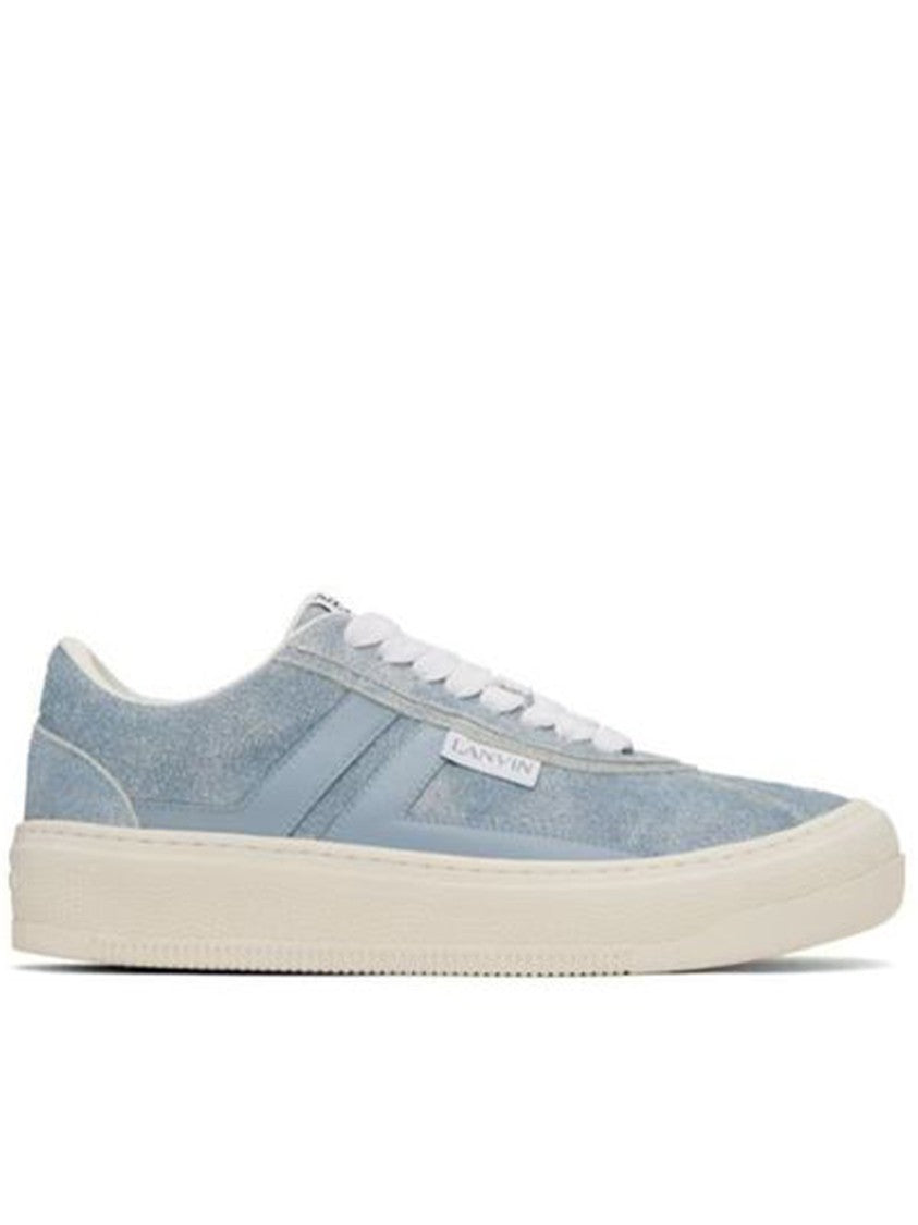 Lanvin Blue Cash Sneakers Textured Suede Sneakers