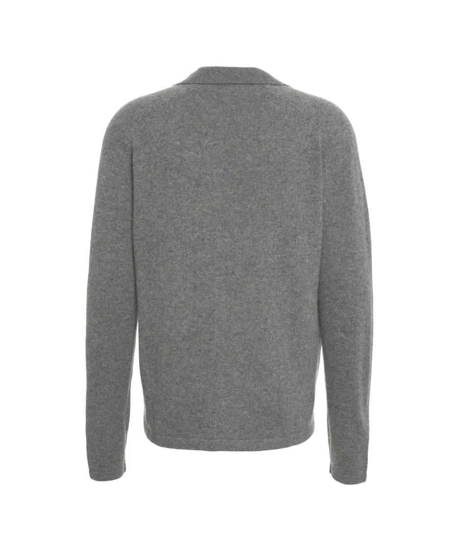 Soft Goat Cashmere Cardigan With Shirt Collar