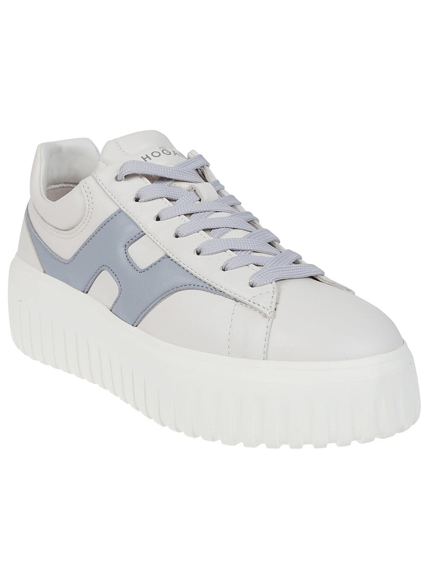 Hogan H645 Leather Sneakers With Platform Sole